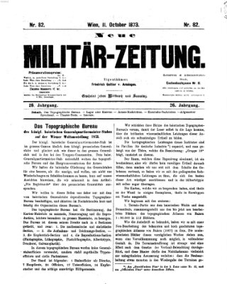 Neue Militär-Zeitung (Militär-Zeitung) Samstag 11. Oktober 1873