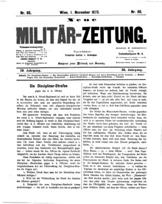 Neue Militär-Zeitung (Militär-Zeitung) Samstag 1. November 1873