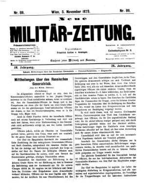 Neue Militär-Zeitung (Militär-Zeitung) Mittwoch 5. November 1873