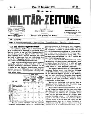 Neue Militär-Zeitung (Militär-Zeitung) Mittwoch 12. November 1873