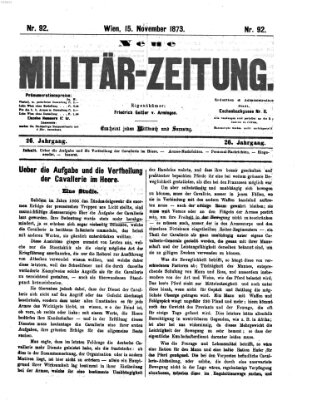 Neue Militär-Zeitung (Militär-Zeitung) Samstag 15. November 1873