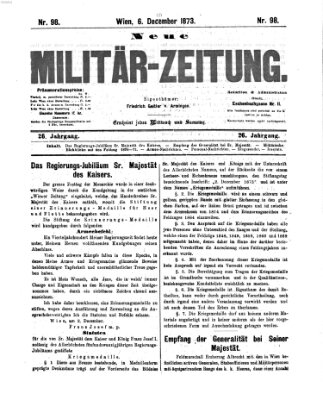 Neue Militär-Zeitung (Militär-Zeitung) Samstag 6. Dezember 1873