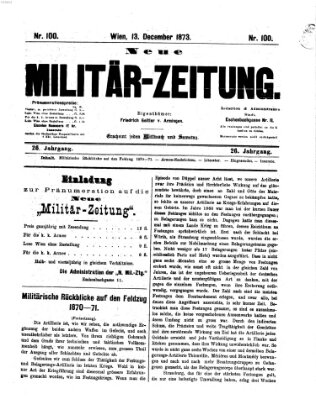 Neue Militär-Zeitung (Militär-Zeitung) Samstag 13. Dezember 1873