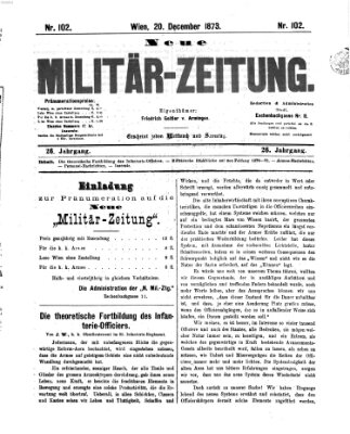 Neue Militär-Zeitung (Militär-Zeitung) Samstag 20. Dezember 1873