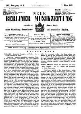 Neue Berliner Musikzeitung Mittwoch 1. März 1871