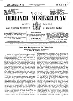 Neue Berliner Musikzeitung Mittwoch 10. Mai 1871