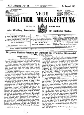 Neue Berliner Musikzeitung Mittwoch 9. August 1871