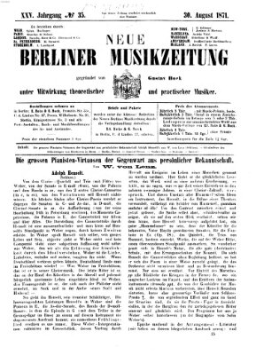 Neue Berliner Musikzeitung Mittwoch 30. August 1871