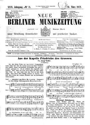 Neue Berliner Musikzeitung Mittwoch 13. März 1872