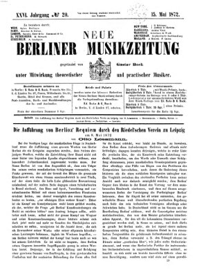 Neue Berliner Musikzeitung Mittwoch 15. Mai 1872