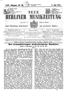 Neue Berliner Musikzeitung Mittwoch 5. Juni 1872