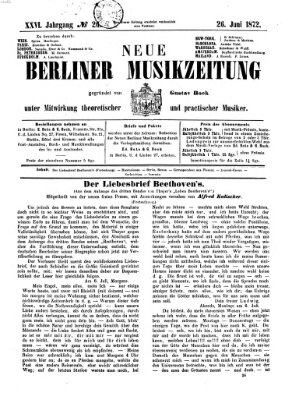 Neue Berliner Musikzeitung Mittwoch 26. Juni 1872