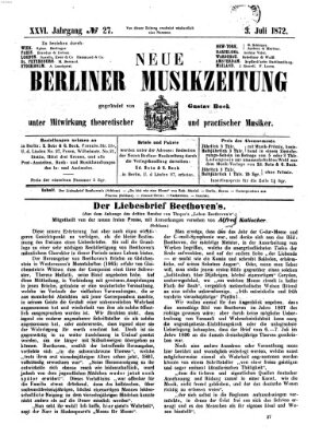 Neue Berliner Musikzeitung Mittwoch 3. Juli 1872