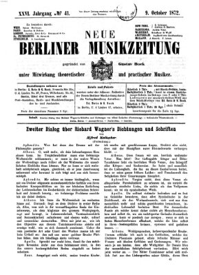 Neue Berliner Musikzeitung Mittwoch 9. Oktober 1872