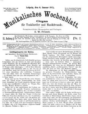 Musikalisches Wochenblatt Freitag 6. Januar 1871