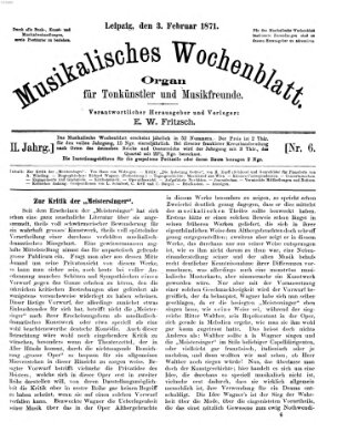 Musikalisches Wochenblatt Freitag 3. Februar 1871