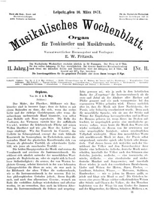 Musikalisches Wochenblatt Freitag 10. März 1871