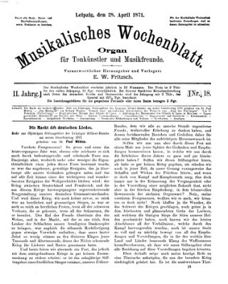 Musikalisches Wochenblatt Freitag 28. April 1871