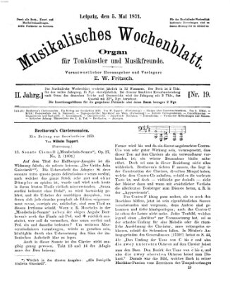 Musikalisches Wochenblatt Freitag 5. Mai 1871