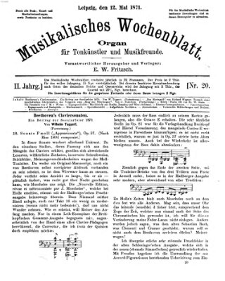 Musikalisches Wochenblatt Freitag 12. Mai 1871