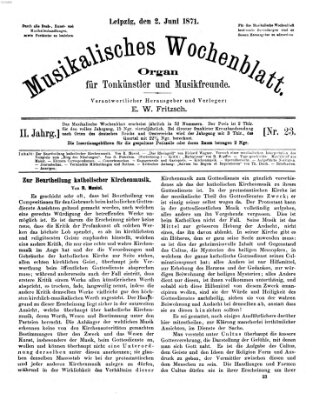 Musikalisches Wochenblatt Freitag 2. Juni 1871