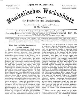 Musikalisches Wochenblatt Freitag 18. August 1871