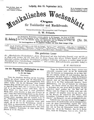 Musikalisches Wochenblatt Freitag 15. September 1871