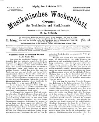 Musikalisches Wochenblatt Freitag 6. Oktober 1871