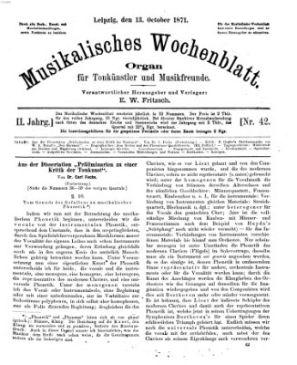 Musikalisches Wochenblatt Freitag 13. Oktober 1871