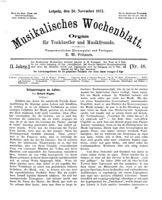 Musikalisches Wochenblatt Freitag 24. November 1871