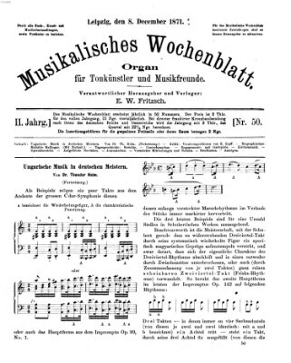 Musikalisches Wochenblatt Freitag 8. Dezember 1871