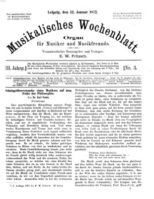 Musikalisches Wochenblatt Freitag 12. Januar 1872