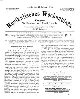 Musikalisches Wochenblatt Freitag 23. Februar 1872