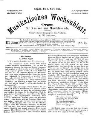 Musikalisches Wochenblatt Freitag 1. März 1872