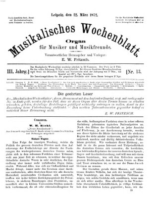 Musikalisches Wochenblatt Freitag 22. März 1872