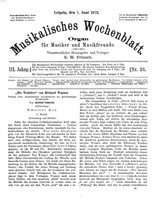 Musikalisches Wochenblatt Freitag 7. Juni 1872