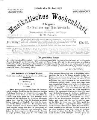 Musikalisches Wochenblatt Freitag 21. Juni 1872