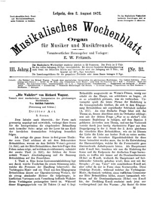 Musikalisches Wochenblatt Freitag 2. August 1872