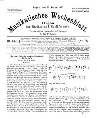 Musikalisches Wochenblatt Freitag 30. August 1872