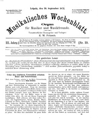 Musikalisches Wochenblatt Freitag 20. September 1872