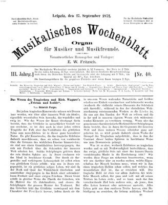Musikalisches Wochenblatt Freitag 27. September 1872