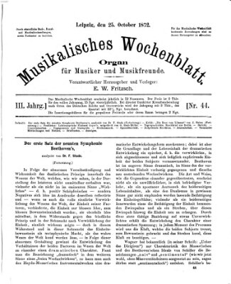 Musikalisches Wochenblatt Freitag 25. Oktober 1872