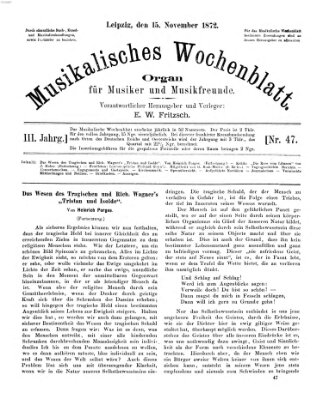 Musikalisches Wochenblatt Freitag 15. November 1872