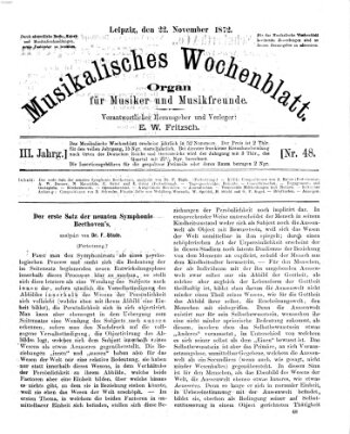 Musikalisches Wochenblatt Freitag 22. November 1872