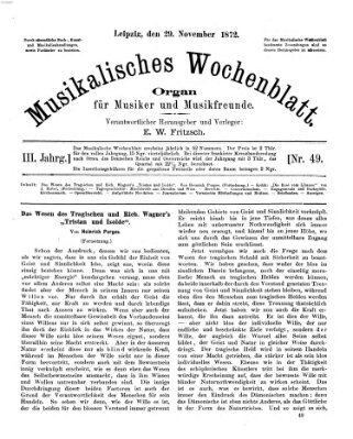 Musikalisches Wochenblatt Freitag 29. November 1872