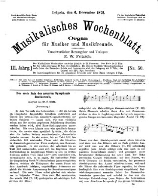 Musikalisches Wochenblatt Freitag 6. Dezember 1872