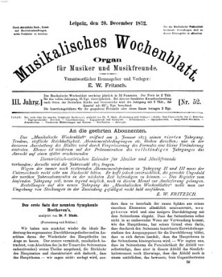 Musikalisches Wochenblatt Freitag 20. Dezember 1872