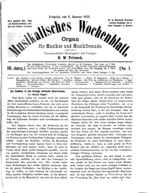 Musikalisches Wochenblatt Freitag 3. Januar 1873