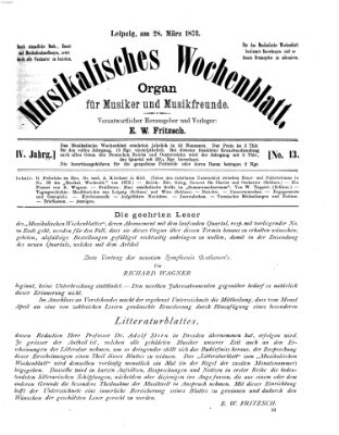 Musikalisches Wochenblatt Freitag 28. März 1873