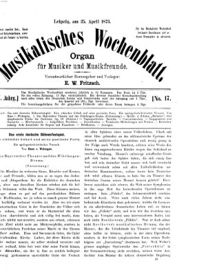 Musikalisches Wochenblatt Freitag 25. April 1873